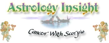 Scorpio With Cancer Zodiac sign (astrological sign) compatibility section.  Find out what sign you match with best, and what to look for (or look out for) in a mate.